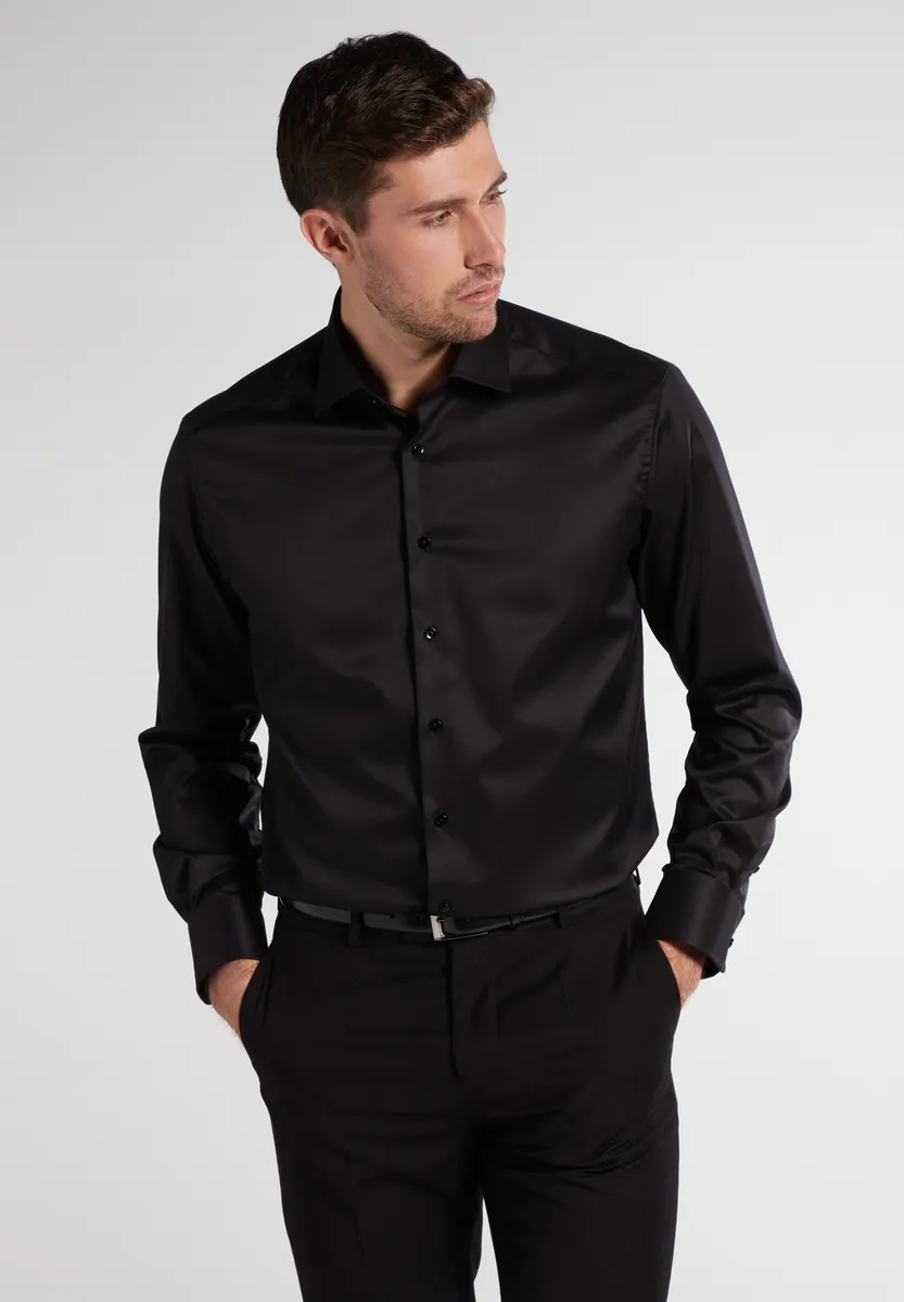 

Рубашка Eterna с длинными рукавами "COMFORT FIT", черный
