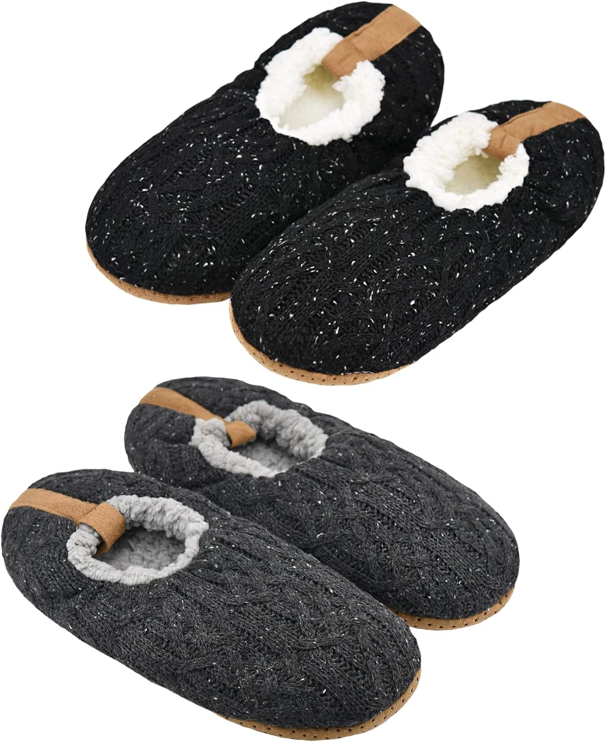 

Мужские носки-тапочки DICUIRD с нескользящей подошвой, теплые домашние носки с захватами для мужчин, пушистые вязаные тапочки, серый