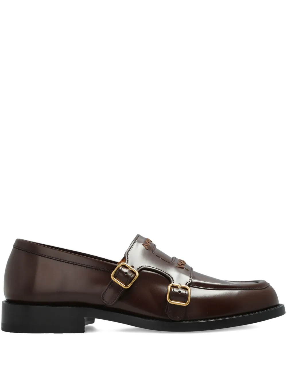 Туфли с вышитым логотипом Marni, коричневый