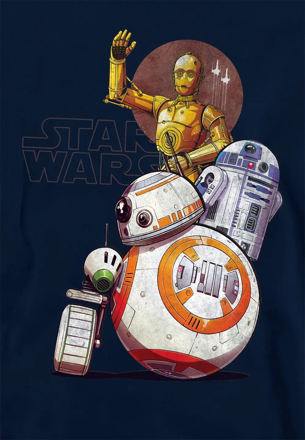 Детская худи Star Wars Droid Squad, Disney, темно-синий — фото 2