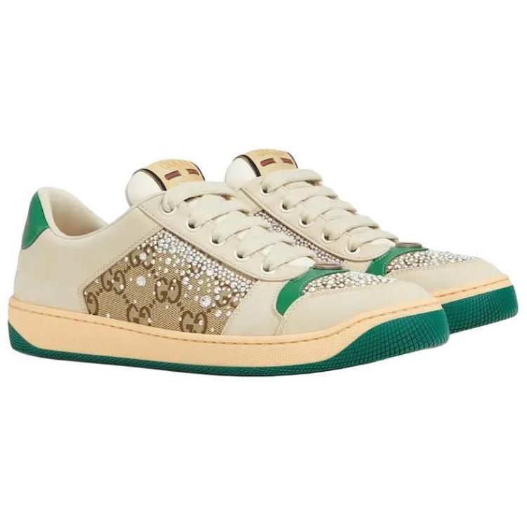 Женская футболка 'GG Monogram Crystal Ivory Green' GUCCI — фото 3