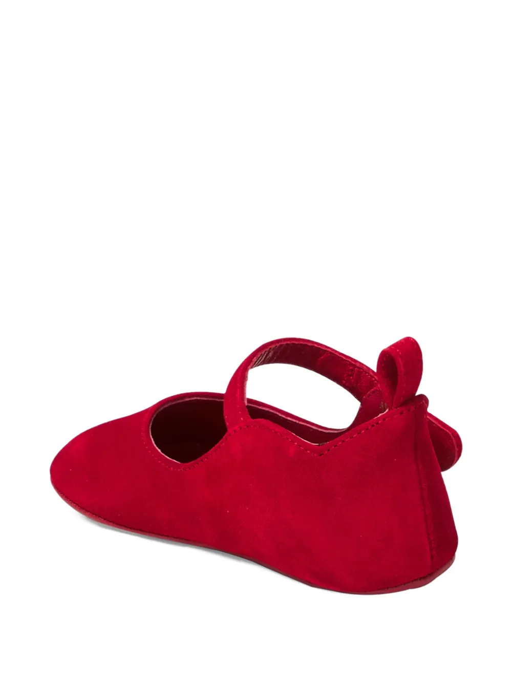 Замшевые пинетки с ремешком Christian Louboutin Kids, красный — фото 3