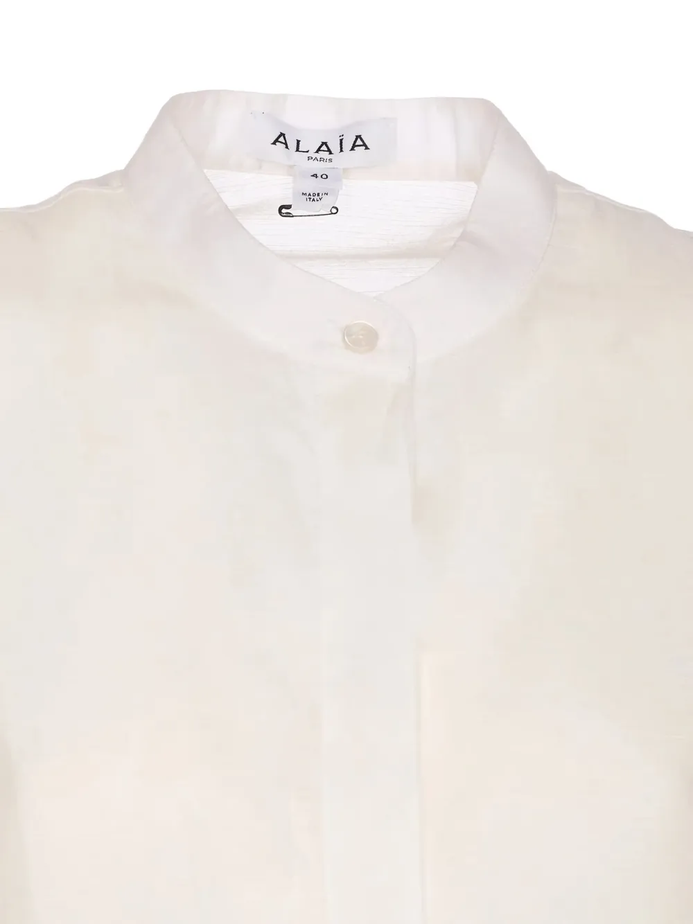 Блузка с круглым подолом и воротником-стойкой Alaïa, белый — фото 4