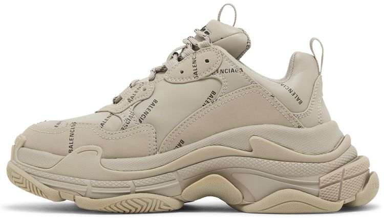 Кроссовки Balenciaga Wmns Triple S Sneaker 'All Over Logo - Beige', коричневый — фото 3