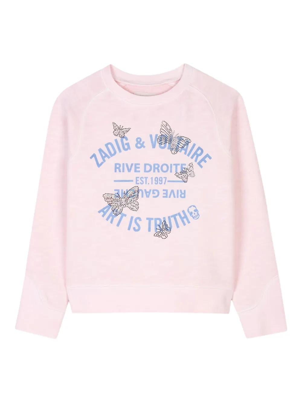 

Толстовка с декором в виде бабочки Zadig & Voltaire Kids, розовый