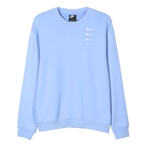 

Толстовка Nike Swoosh Four hook gradual change round neck sweater light blue, синий