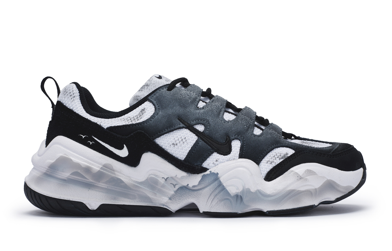 Nike Tech Hera мужские повседневные кроссовки низкие серые черно-бело-серые — фото 3