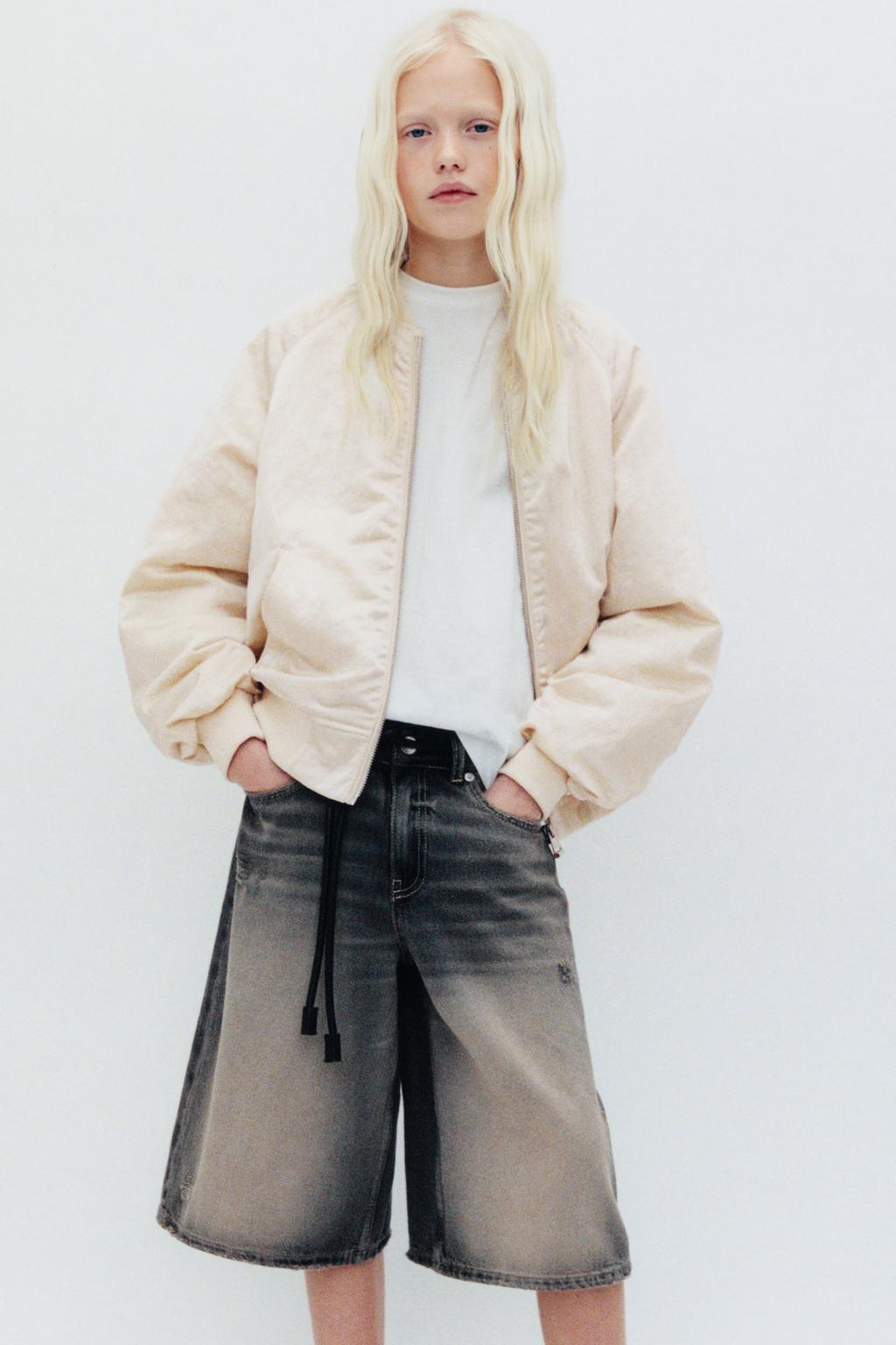 

Длинные джинсовые шорты-бермуды ZARA, серый