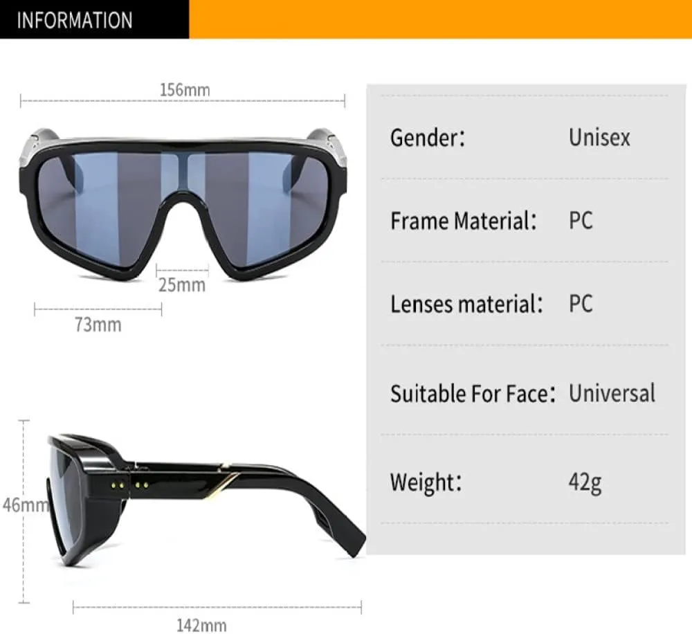 

Солнцезащитные очки-щитки 2027 года для женщин и мужчин, большие, ветрозащитные, с одной крупной оправой, спортивные, с защитой от УФ-излучения UV400 MTZJH, Brown