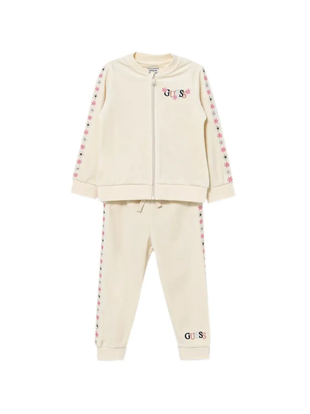 Спортивный костюм с цветочным принтом на молнии Guess Kids, нейтральный