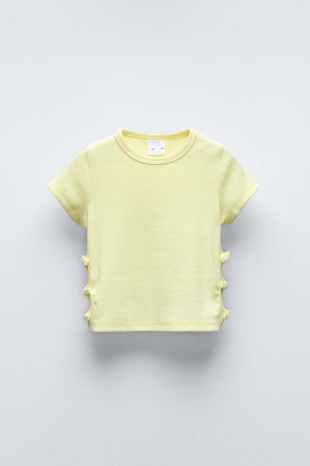 

Футболка с вырезами и бантами ZARA, желтый