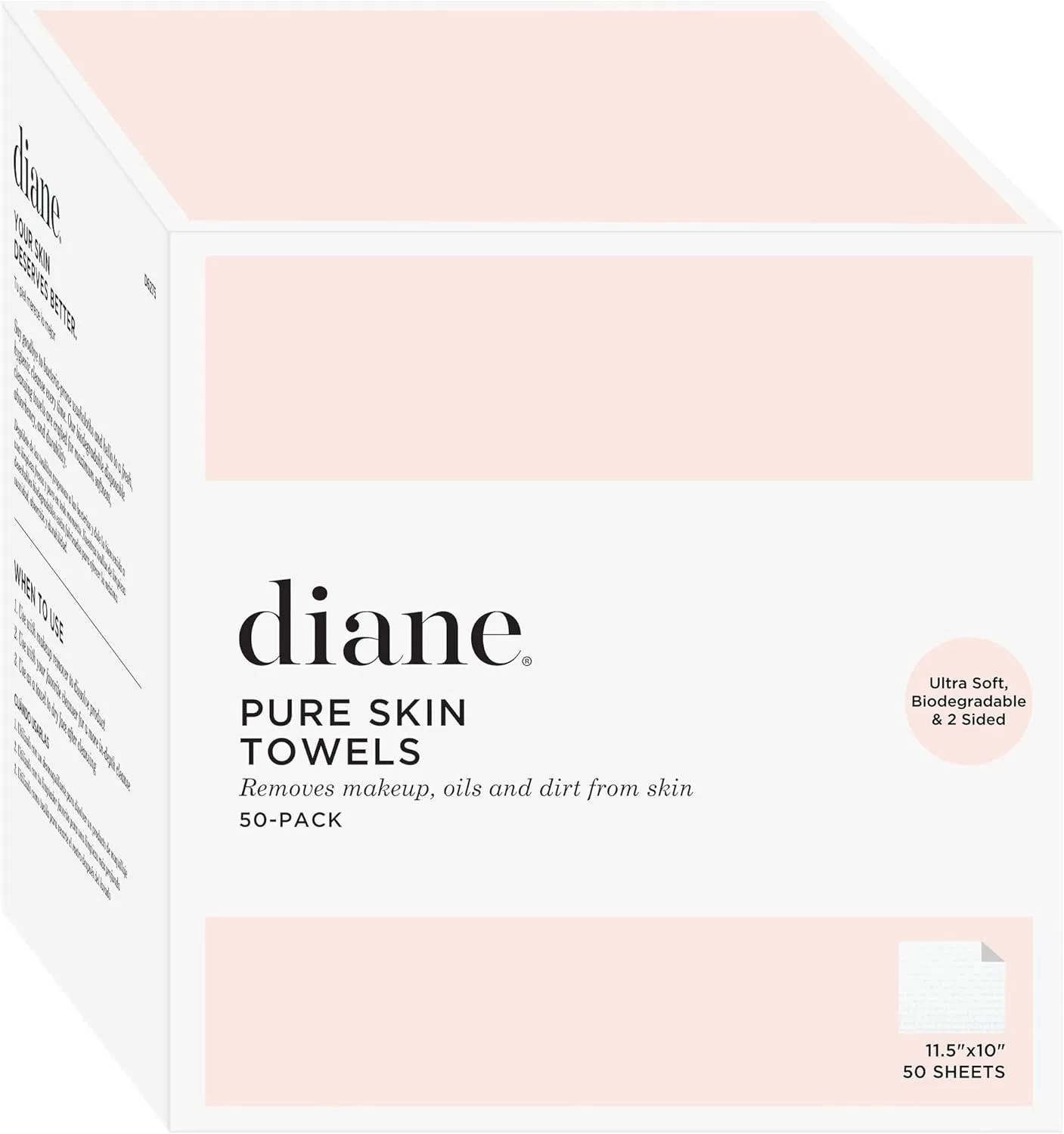 Средство для снятия макияжа Diane — Салфетки для лица одноразовые XL белые