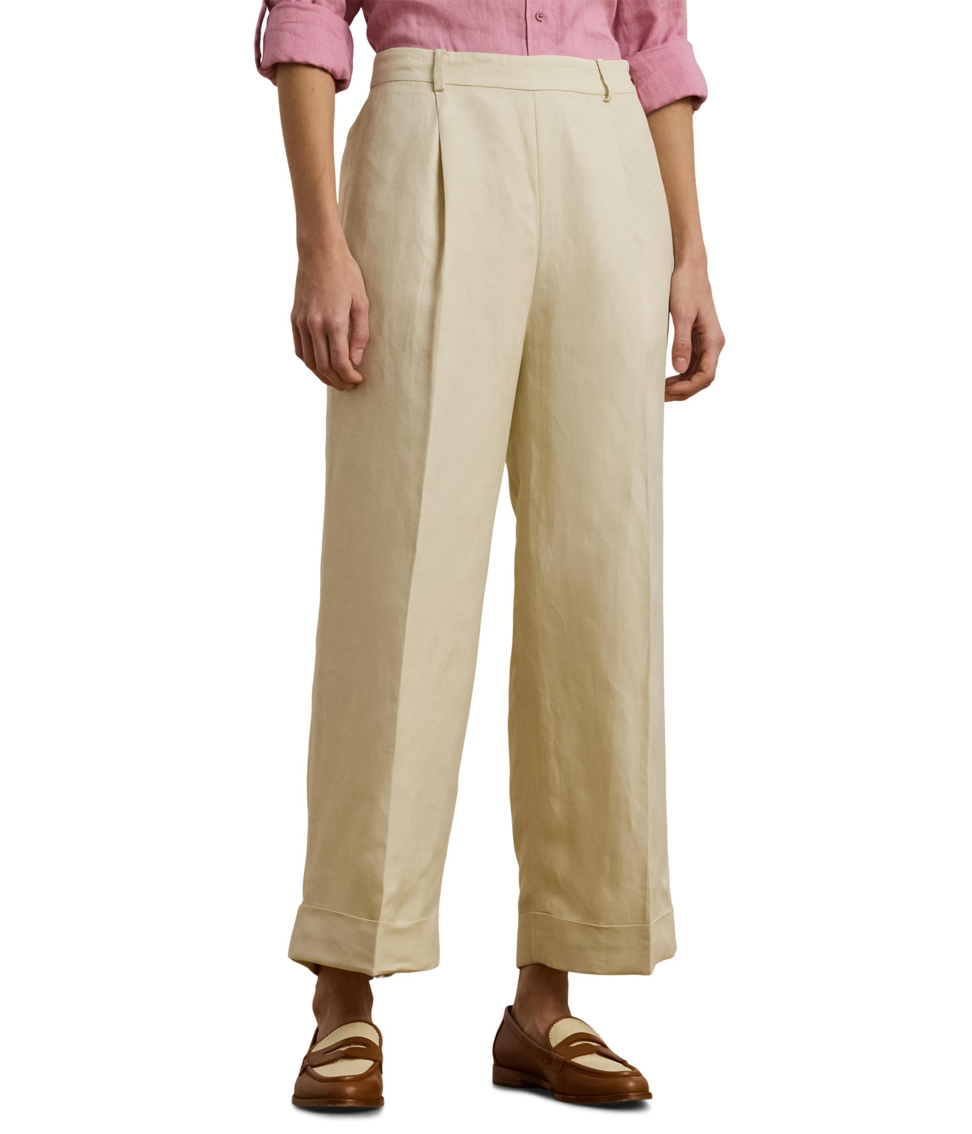 

Брюки Lauren Ralph Lauren Linen-Blend Twill Wide-Leg Pants, Ivory Beige