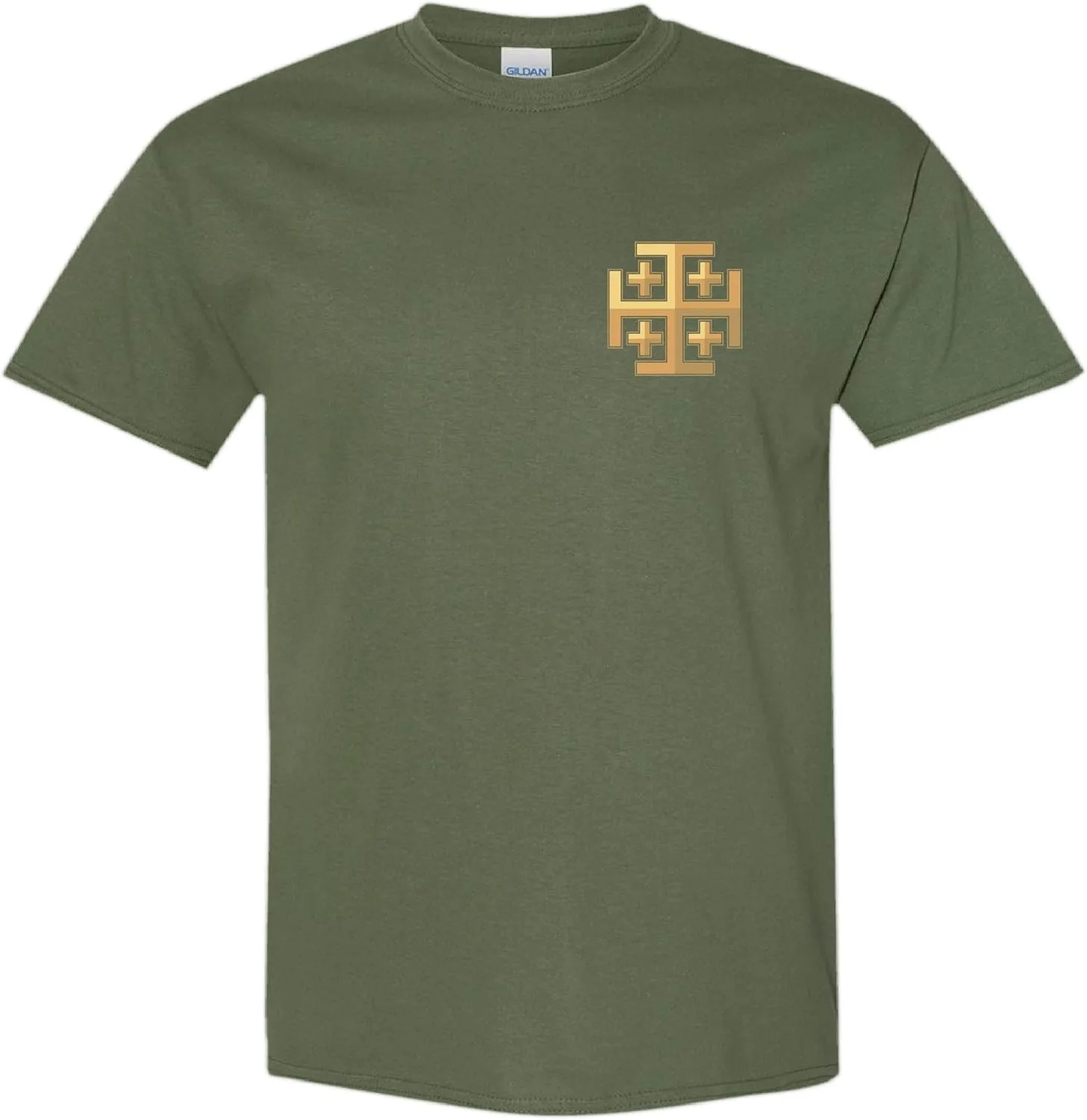 

Футболка Jerusalem Cross — Military Green Gadsden and Culpeper