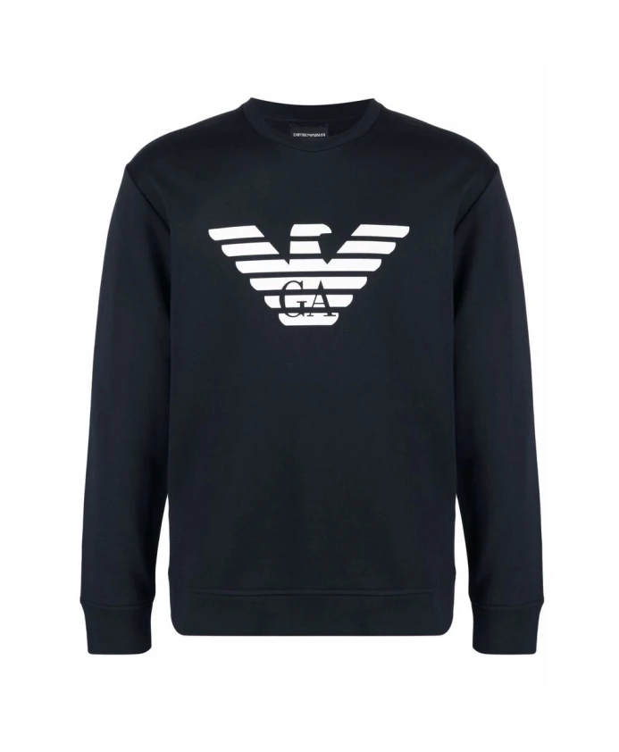 

Толстовка с логотипом темно-синего цвета Emporio Armani, синий