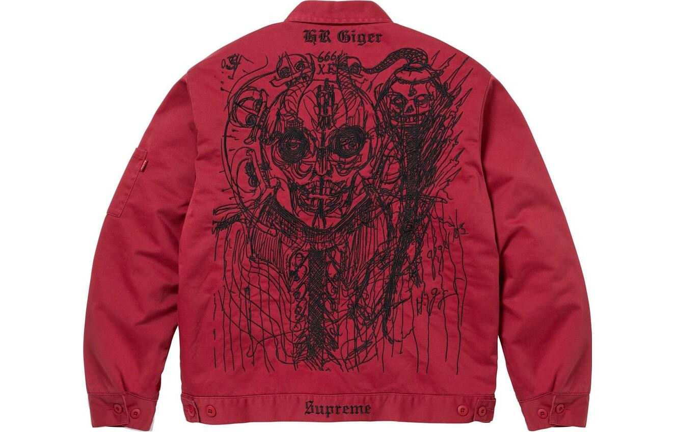 

X HR GIGER FW23 Совместная куртка унисекс Supreme, красный