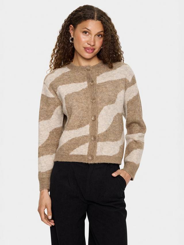 

Кардиган Mallie с абстрактной полоской Saint Tropez, Beige/Multi