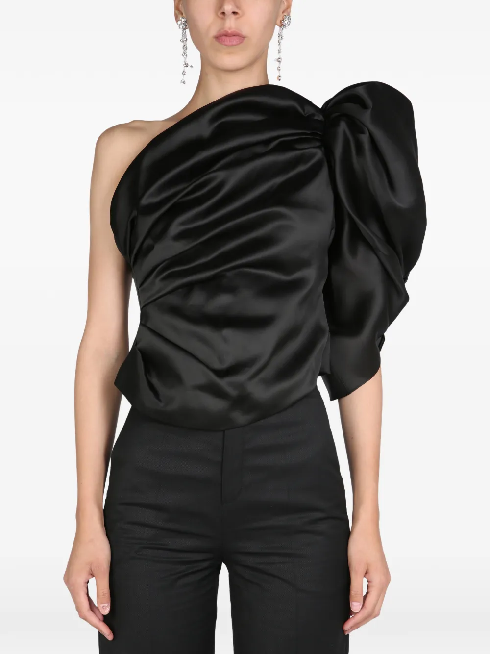 

Топ на одно плечо с бантом Anouki, черный