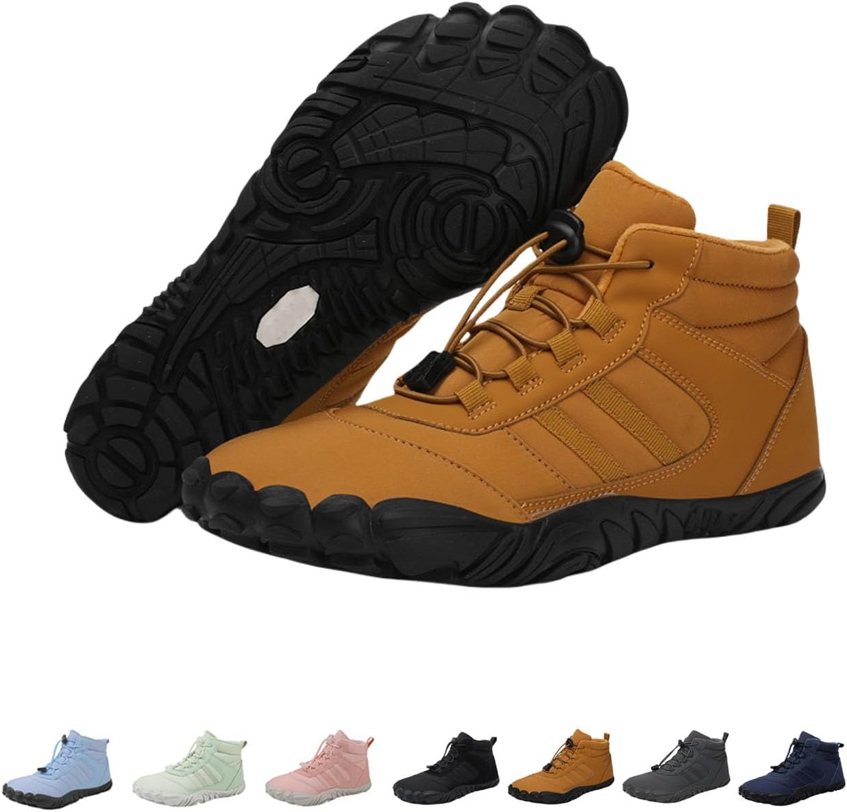 

Ботинки для ходьбы, нескользящая, водонепроницаемая, зимняя, теплая, для снега, для женщин и мужчин, мягкая, ветрозащитная Generic, желтый