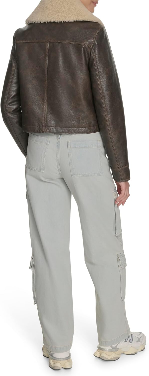 Женская куртка-авиатор Levi's из искусственной кожи, Brown — фото 3