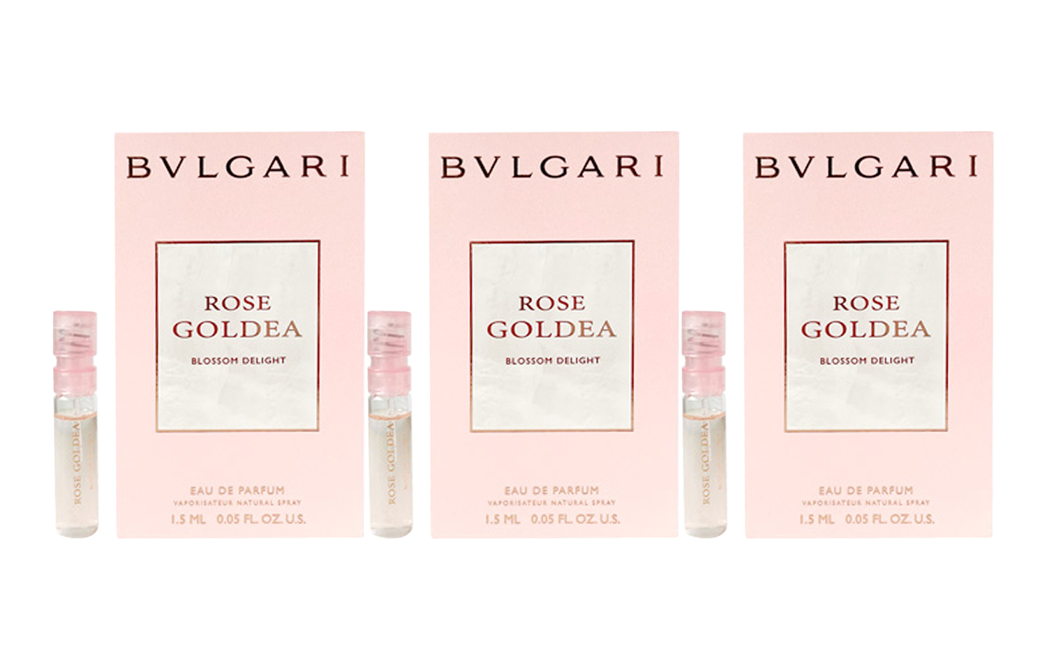 BVLGARI Набор пробников Joyful Rose Eau De Parfum, комплект из трех флаконов, тестовый набор Eau De Parfum 1,5 мл*3 — фото 2