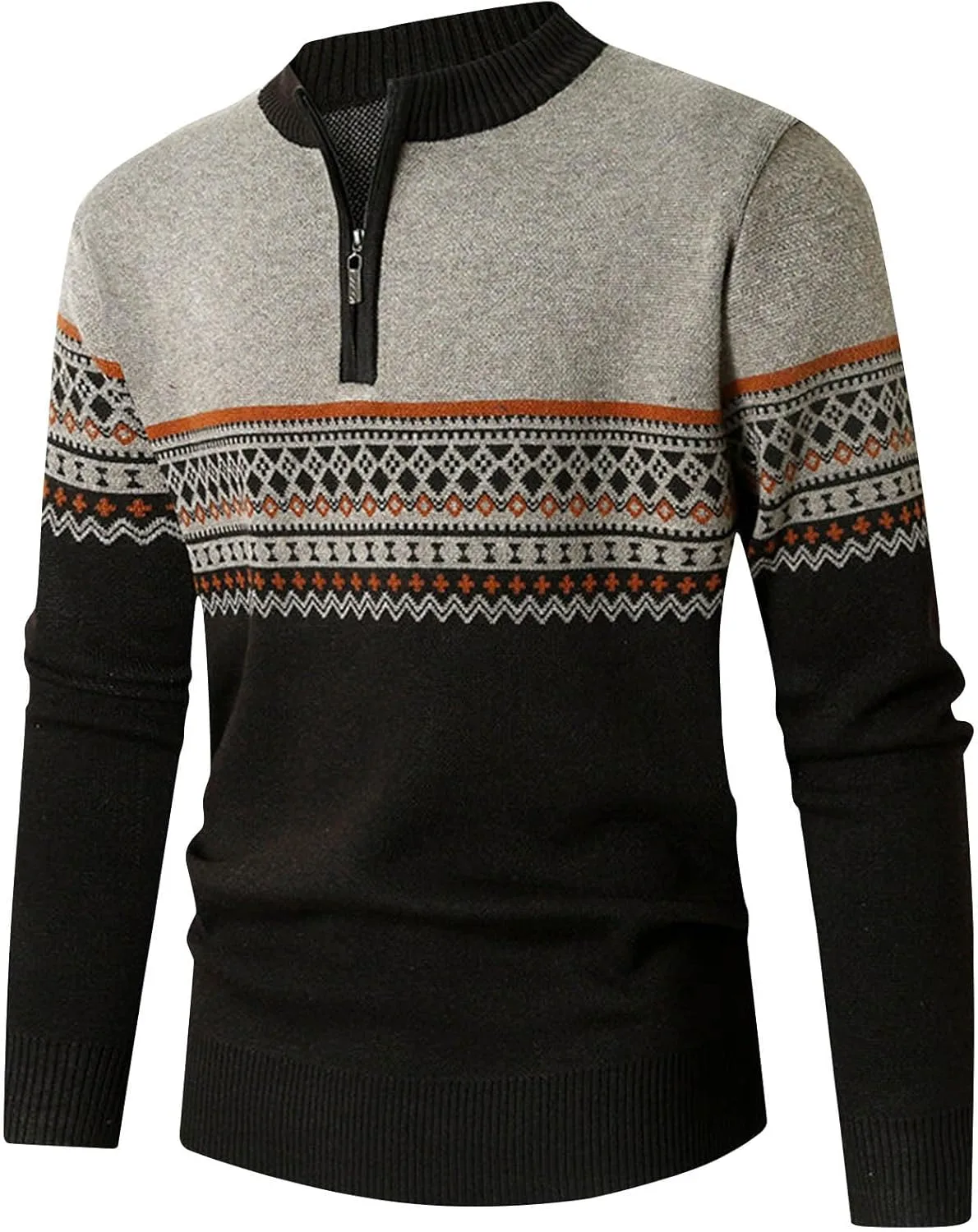 

Мужской свитер Uillui в полоску с застежкой на четверть