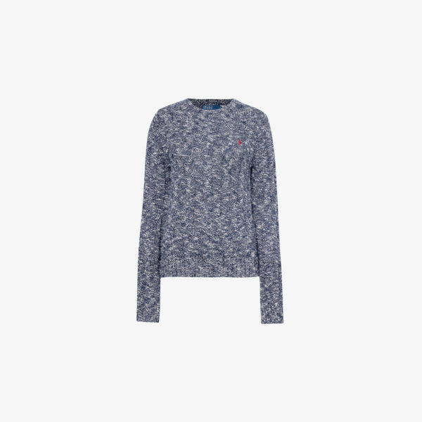 

Длинный хлопковый трикотажный джемпер Julie Polo Ralph Lauren, синий