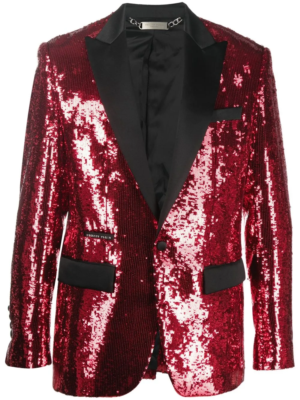 

Однобортный пиджак с пайетками Philipp Plein, красный