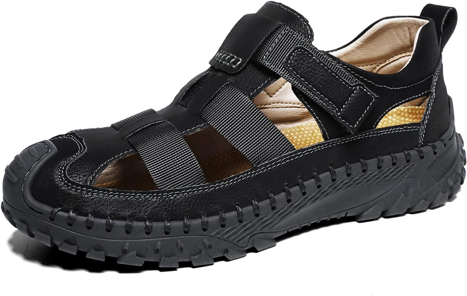 

Мужские повседневные сандалии для улицы, вождение, походы, спортивная обувь, закрытый носок, дышащие, легкие, для ходьбы Generic, черный