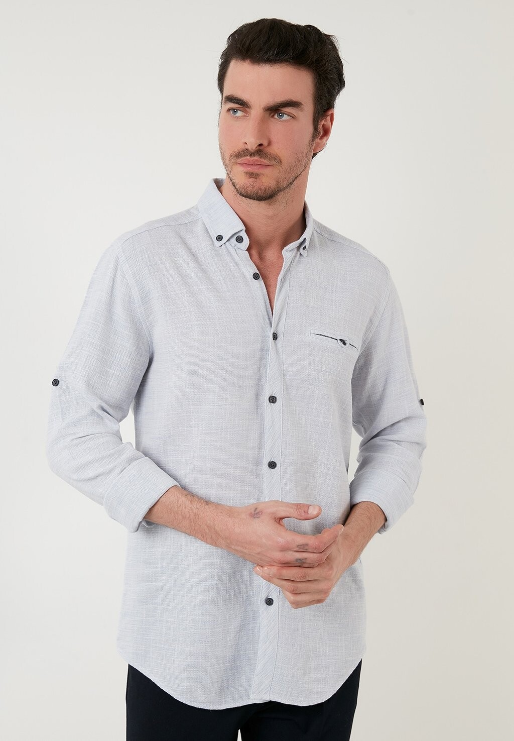 

Рубашка Slim Fit Buratti, синяя