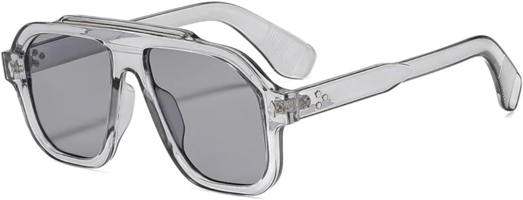 

Солнцезащитные очки для мужчин и женщин - защита UV400 - градиентные линзы Rivets сине-желтого цвета для занятий спортом на открытом воздухе и вождения DSVIGF, Gray Light Gray