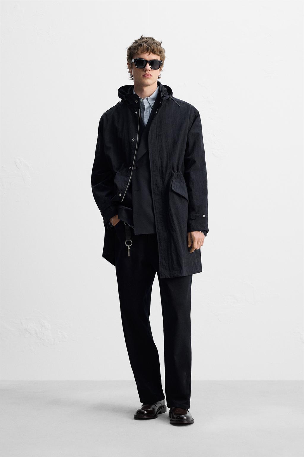 

Техническая парка обычного покроя ZARA, цвет Dark navy
