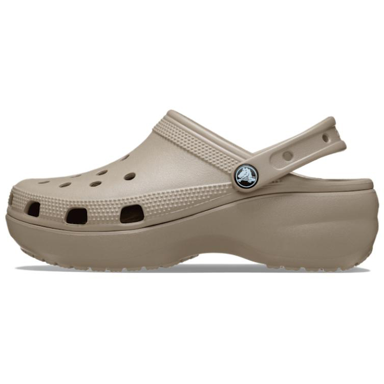 Crocs Классические женские сабо на платформе, серо-коричневые