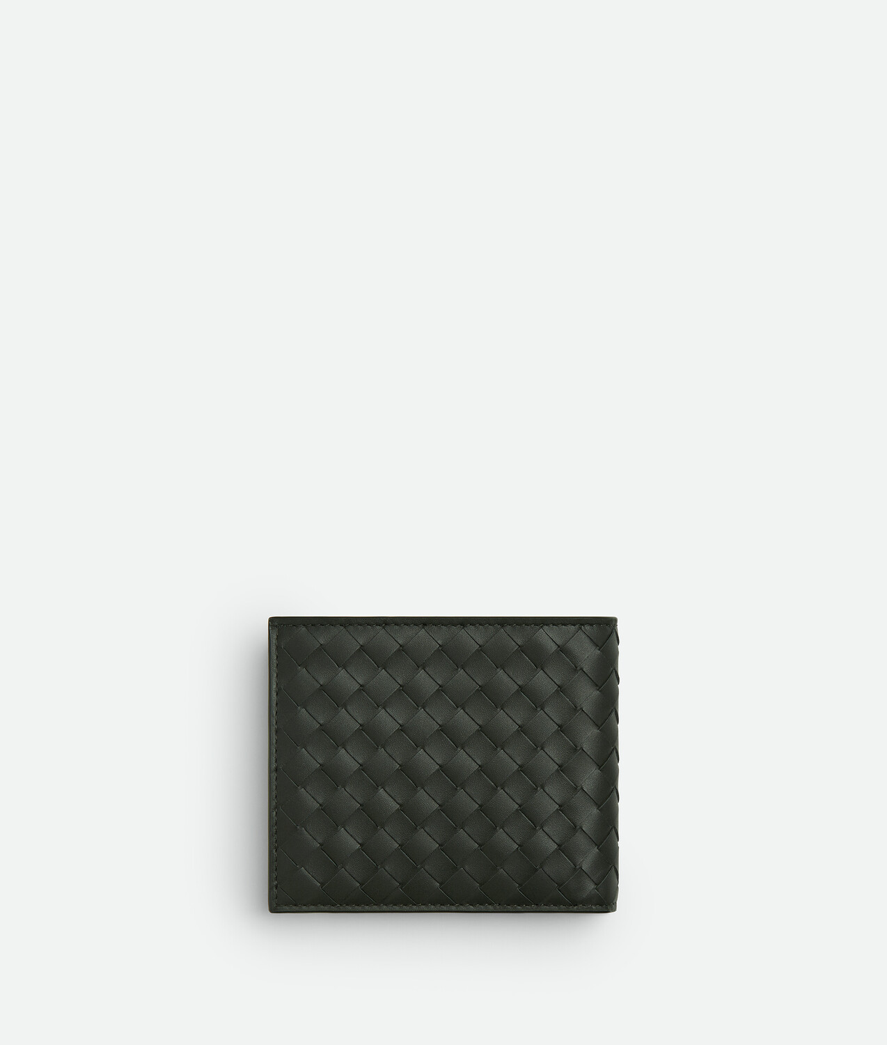 Intrecciato piccolo bi-fold wallet with coin purse BOTTEGA VENETA, темно-зеленый — фото 3