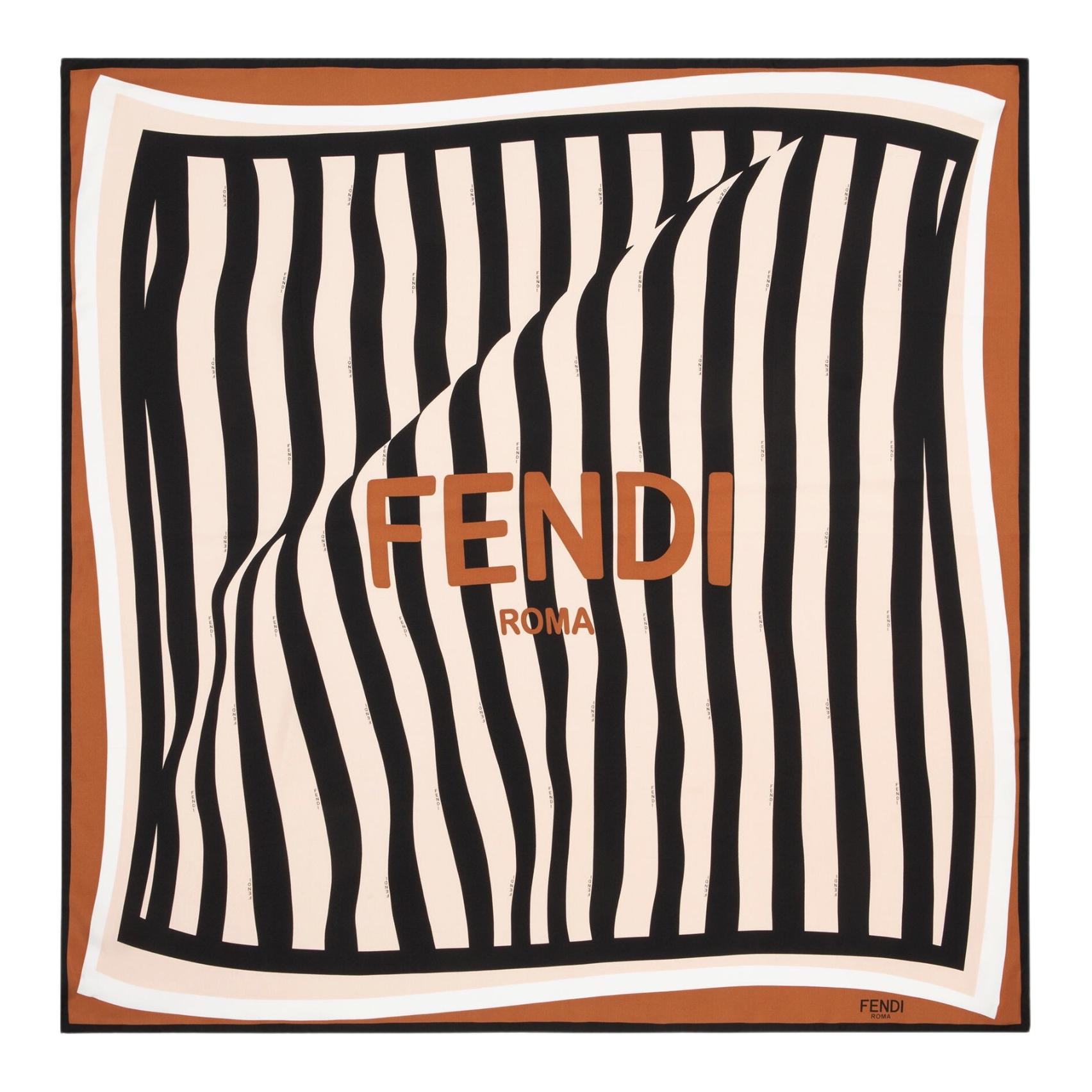 

Шелковый шарф FENDI для женщин в коричнево-розовых тонах