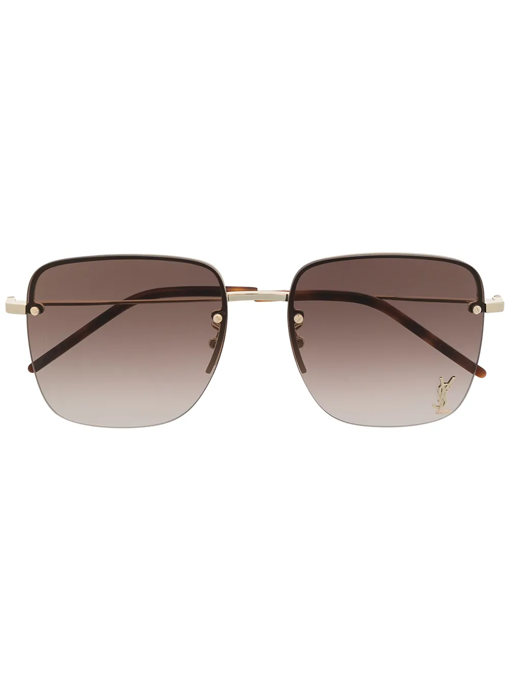 

Солнцезащитные очки с логотипом Saint Laurent Eyewear, коричневый