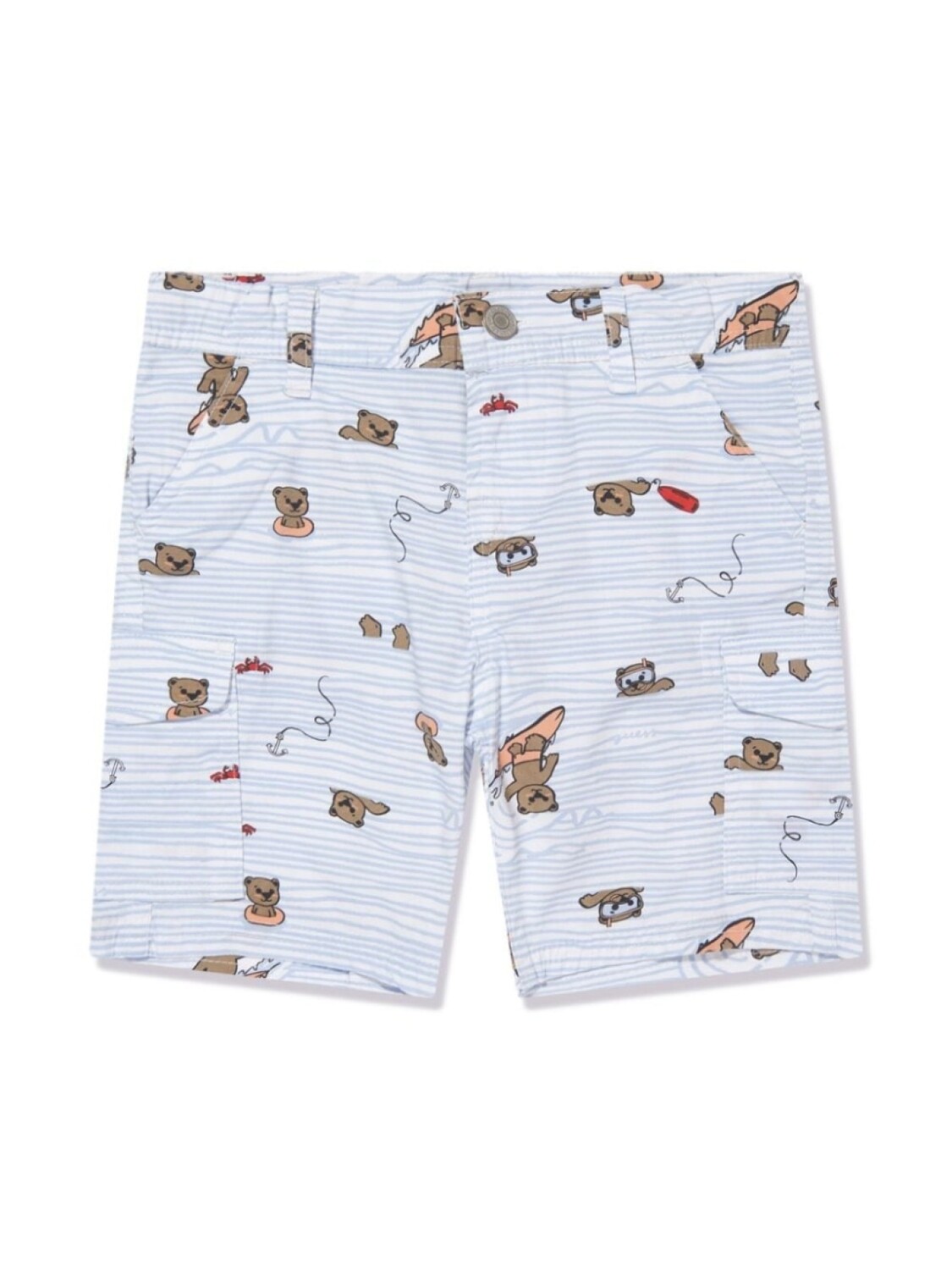 

guess kids шорты с принтом, белый