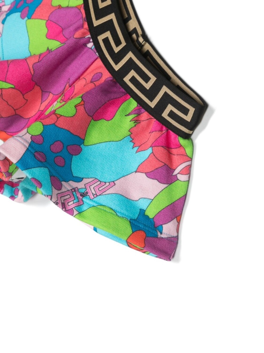 Versace Kids шорты с эластичным поясом и абстрактным узором, синий — фото 3