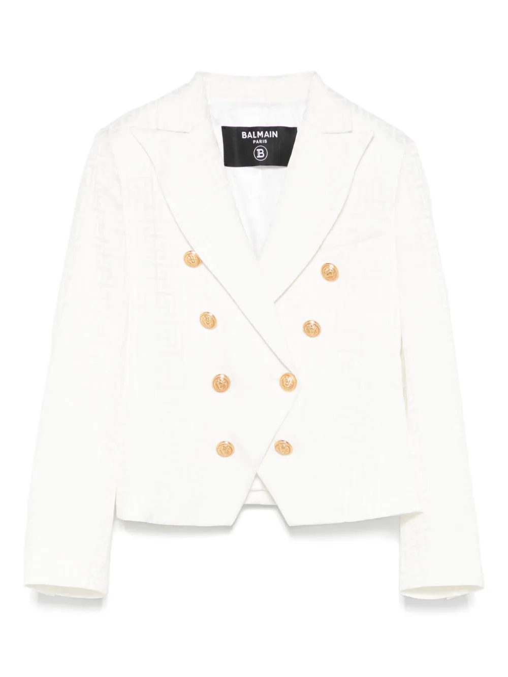 

Жаккардовый пиджак с узором Balmain Kids, белый