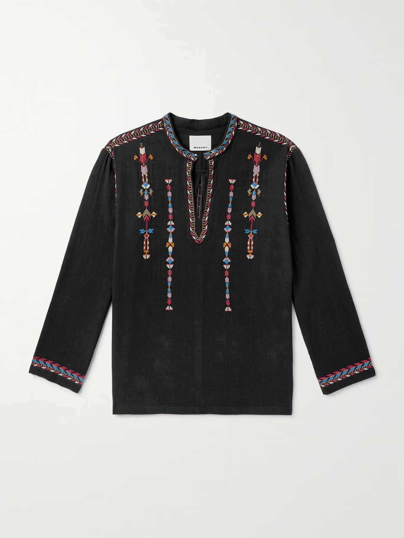 

Рубашка Zakaria из вышитого фактурного хлопка ISABEL MARANT, черный