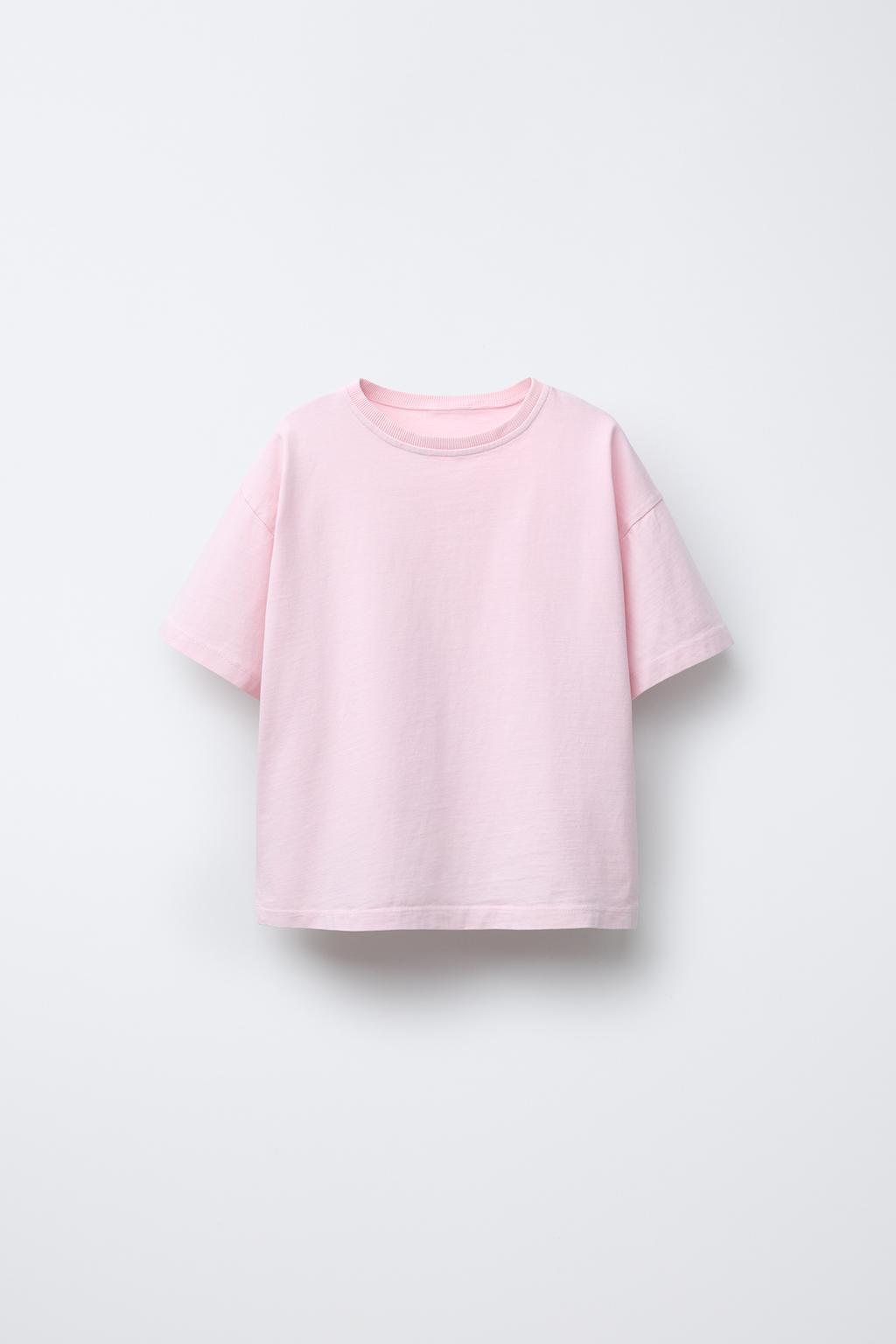 

Футболка с эффектом выцветания ZARA, цвет Chalk pink