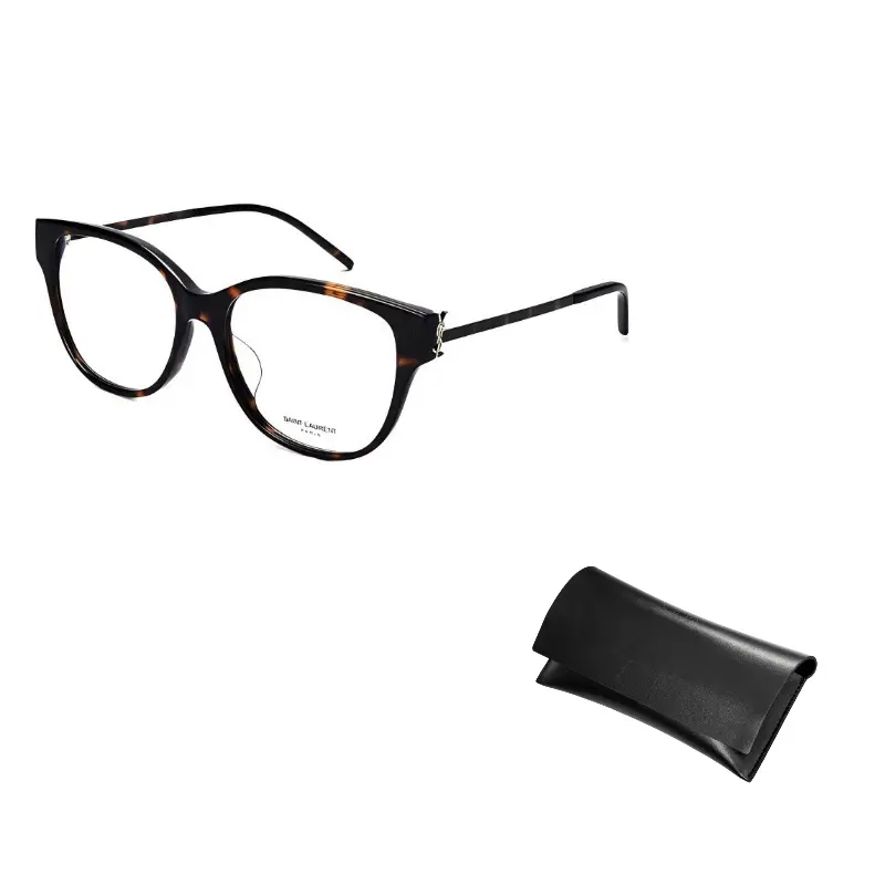 

SAINT LAURENT Овальная оправа для очков в капсульном стиле с черепаховым рисунком, Tortoiseshell