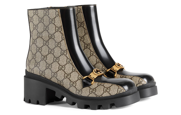 Кроссовки (WMNS) Gucci Horesbit Interlocking G ankle boots 'Black Ebony' 670412-2OQ50-9763 — фото 3