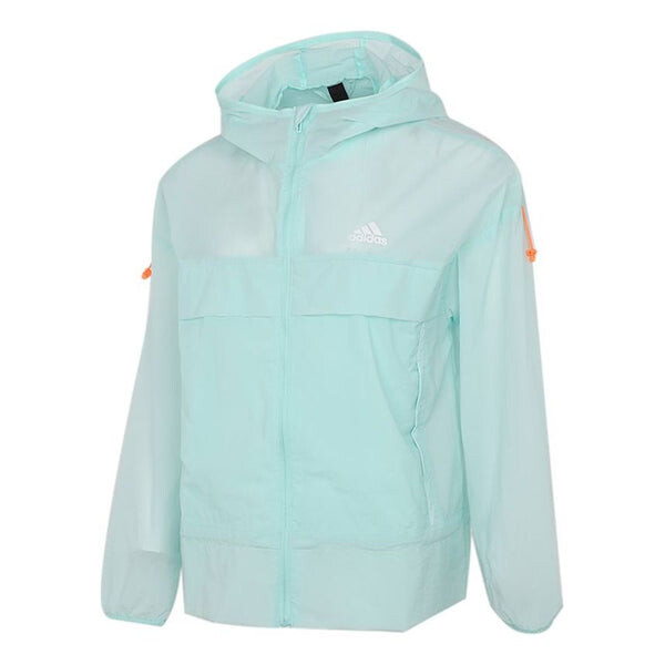 

Куртка solid color sports stylish hooded jacket sky blue Adidas, синий