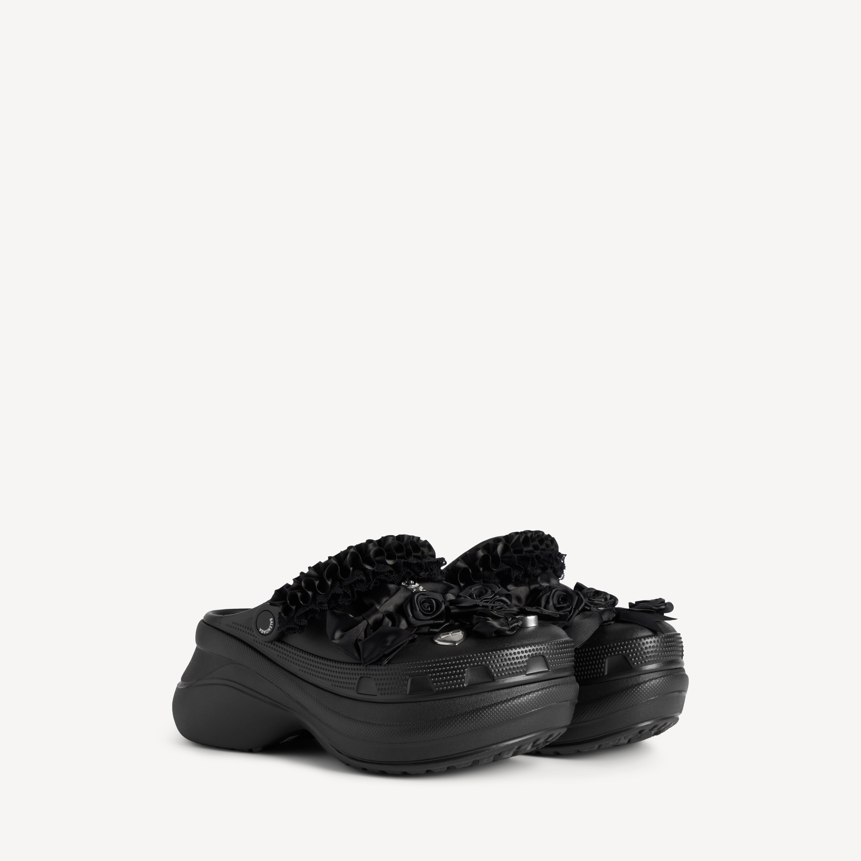 Женские сабо crocs mule jibbitz черного цвета BALENCIAGA, черный — фото 2