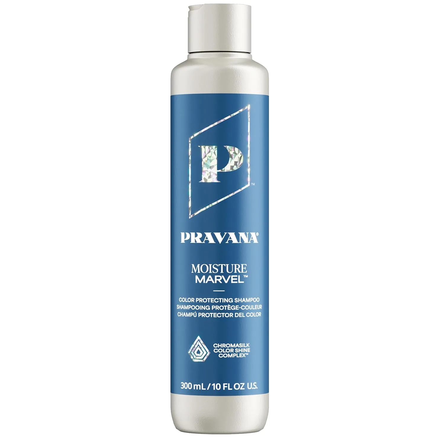 Шампунь Pravana Moisture Marvel для сухих окрашенных волос с гиалуроновой кислотой и Chromasilk, веганский, без парабенов