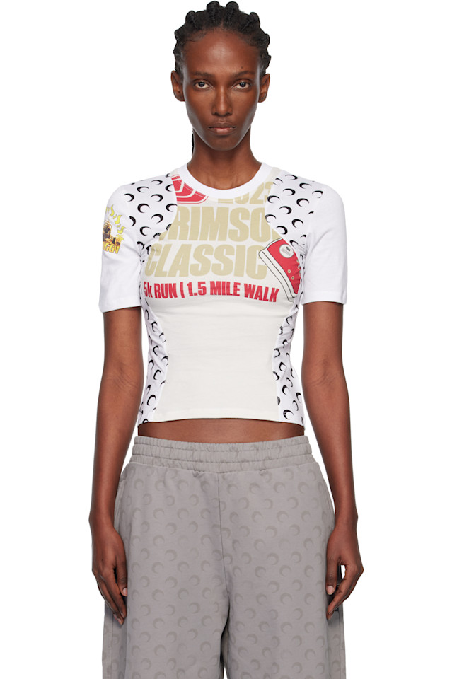 

Marine Serre Футболка с графическим принтом Regenerated для младенцев