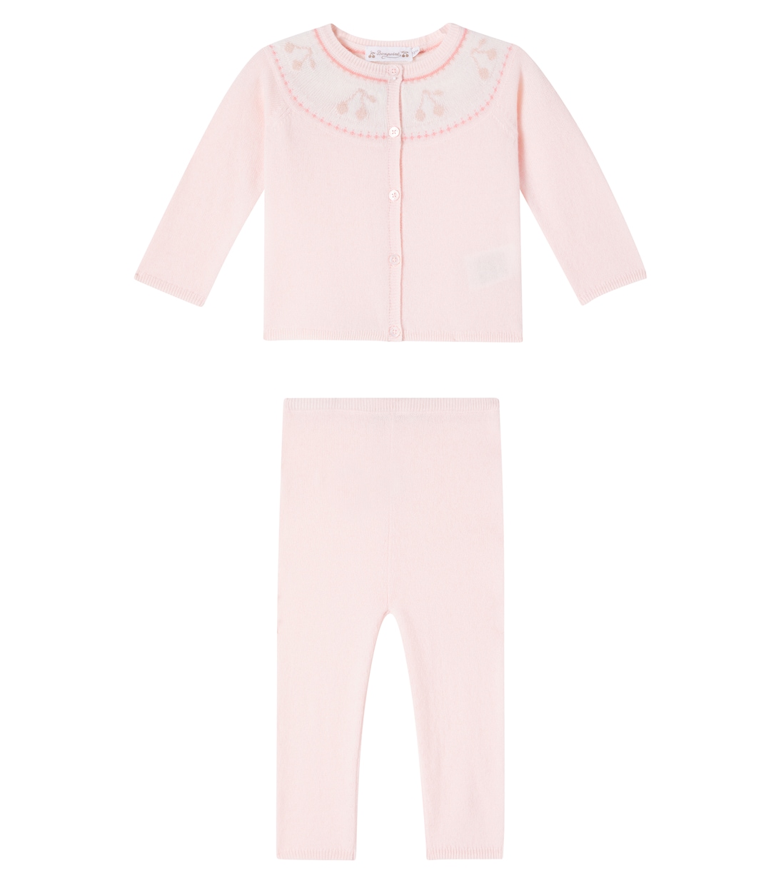 

Комплект Baby Jenny из шерсти и кашемира: свитер и штанишки Bonpoint, MULTICO ROSE FARD