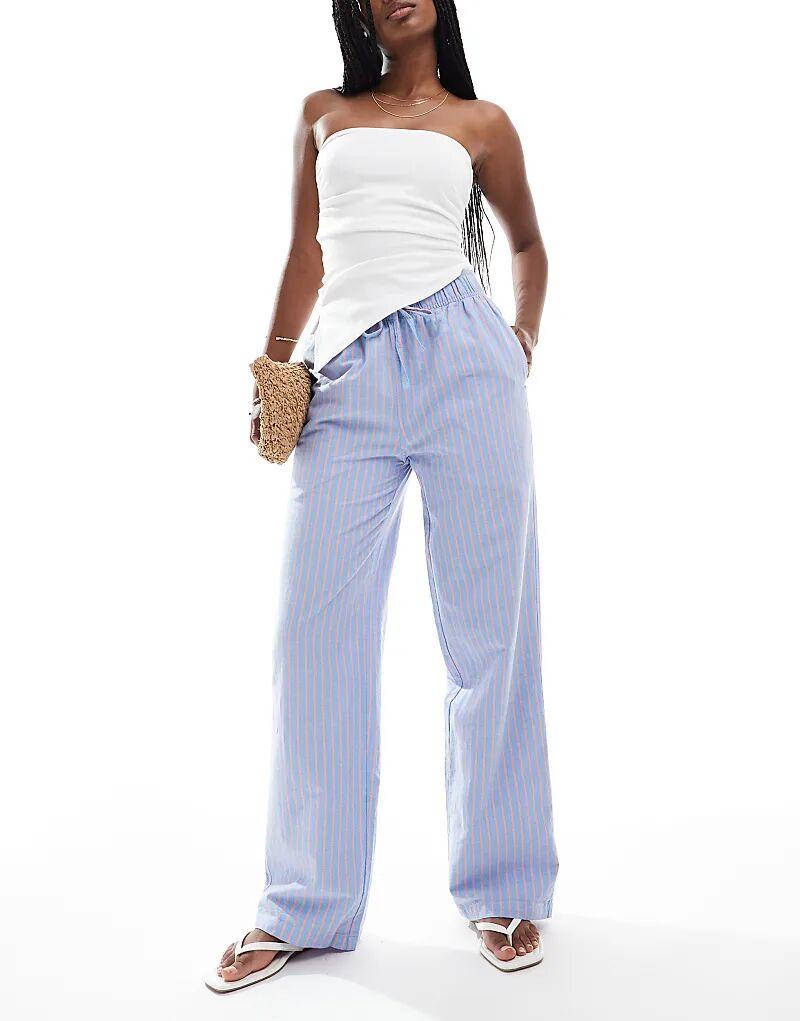 

Брюки Superdry Cotton в полоску с эластичной резинкой в сине-розовую полоску