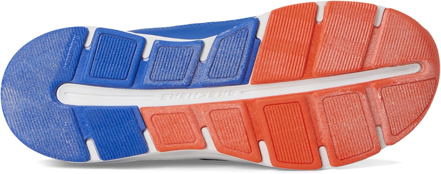 Детские слипоны Skechers для мальчиков Hands Free, Glide-Step Vista Lane 404203l (младший/старший ребенок), синий/оранжевый — фото 3